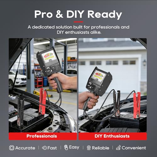 TOPDC 3181 Pro 130 Amp Heavy-Duty Battery Load Tester for 6V & 12V Automotive Batteries, with Anti-Slip Clamps - size: TD-BT104