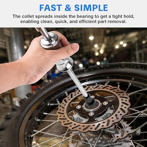 12pcs Blind Hole Collet Bearing Puller Set with Slide Hammer and Expandable Collets 8-32mm, Pilot Bearing Removal Tool for Internal, Wheel Bearings in Automotive and Motorcycle Use
