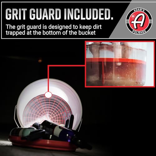 Adam's Polishes Wash Bucket (5 Gallon Bucket + Grit Guard) - Car Detailing Tool for Car Washing & Garage Storage | Stores Car Wash Soap, Foam Cannon, Foam Gun, Microfiber Towels & More - size: 5 Gallon Bucket + Grit Guard