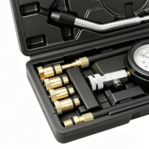 Compression Test Kit 300 Psi Quick Connection | Engine Compression Tester Kit for Car Truck Sedan Pickup Truck Trailer RV Motorcycle
