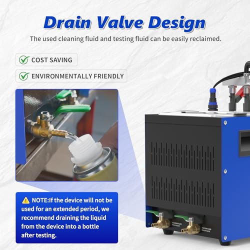 BELEY V308 Fuel Injector Cleaner Tester Machine with Heated Ultrasonic | 4-Cylinder Injector Cleaner Featuring Visual Spray Pattern, Flow Rate & Leak Test for 12V Gasoline Car & Motorcycle Injectors - size: Standard Fuel lnjector
