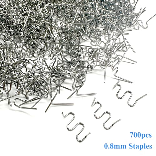 1400 Plastic Welder Staples,Plastic Welding Staples,0.6 0.8mm Wave Hot Staples Welding Supplies for Welder Gun to All Plastic Fix Repair Car Bumpers Cracks and Craft - color: 1400pcs 2 Style