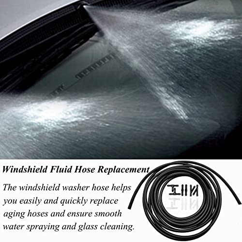 Windshield Washer Hose Kit - Includes 4 Meter Washer Fluid Hose & 12 Pcs Hose Connectors, Compatible with Most Vehicle Windshield Washer Nozzle Installation, for Connecting Car Water Pumps and Nozzles - size: 1-Set