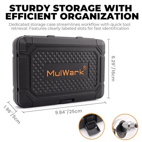 Mulwark 20PC 3/8" Drive Extra Long Allen Hex Bit Socket Set - Long Allen Socket Set contain Metric Allen Sockets 3mm - 12mm | SAE Hex Sockets 1/8'' - 7/16'' with Storage Case for Repair and Assembly - style: 20PC Allen Bit Socket Set