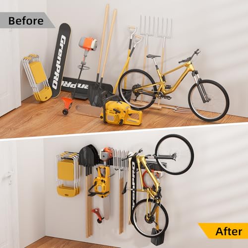 GRENPRO 66 Inch Garage Tool Organizer, 10 Assorted Hooks Heavy Duty Rack Holds 720 LBS - size: 66 inch