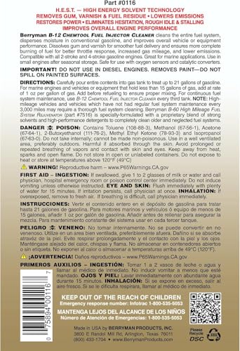 Berryman B-12 Chemtool 0116 (4 Pack) - Fuel Injector Cleaner, 15oz with SMA Towel | Carburetor & Fuel System Cleaner Additive for Cars