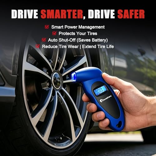 Digital Tire Pressure Gauge,Accurate Cars Air Gauge 150 PSI,Blue | 0-150PSI Calibrated,Accurate in 0.1 Increments,4 Measurement Units,Backlight LCD&Nozzle Light,for Everyday Vehicles - color: Blue(1PK), size: 1 Pack
