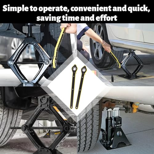 Car Jack Ratchet Wrench, 360° Swivel Labor-Saving Vehicle Tire Wheel Jack Lift Speed Handle Repaire Tool with Converter, Automotive Lug Wrench Accessories, Universal for SUV Travel Vans