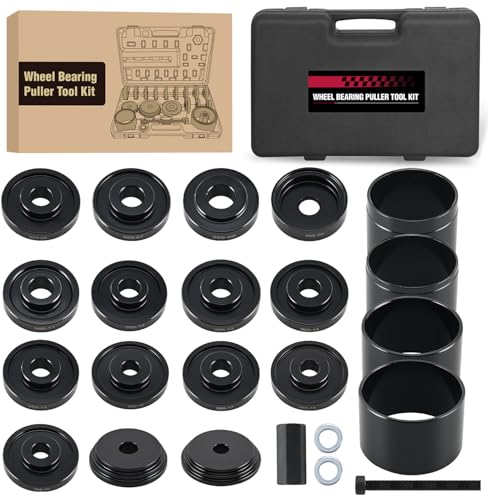 GOOACC Wheel Bearing Removal Tool Kit, 23PCS Wheel Bearing Press Kit for Front Wheel Drive Bearing Removal & Installation Universal Hub Bushing Press Sleeves Puller Tool Set with Sliding Screws, Black - color: 23pc Wheel Bearing Removal Black