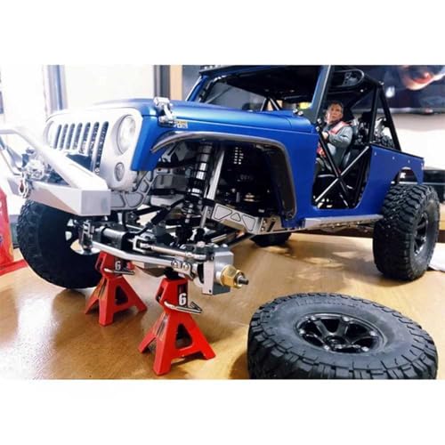 RC Jack Stands,Metal Adjustable 6 Ton Simulation mini Jack Stands for TRX-4 Axial SCX10 Wraith Tamiya CC01 RC4WD D90 1/10 RC Crawler Truck(Red