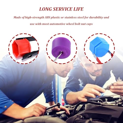 3PCS Car Wheel Lug Cap Removal Tool Set, 3 Type Car Wheel Hub Removal Tool, Auto Wheel Bolt Cap Removal Tool Hook & Nut Caps Lug Puller, Universal Nut Caps Lug Puller for Most Vehicles