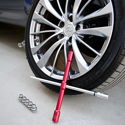 GTE TOOLS - LugStrong 26" Universal Compact Lug Wrench Set, Super-Strong Tire Iron & Lug Nut Remover - 2x more torque! Never Get Stuck on the road again! 2-PACK - color: 2-pack