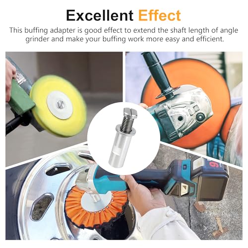 Airway Buffing Wheel Extension Shaft 2-1/4" L Angle Grinder Buff Extender Kit 5/8"-11 Threads Arbor Extended Adapter - 1set - color: Airway Buffing Wheel Extension