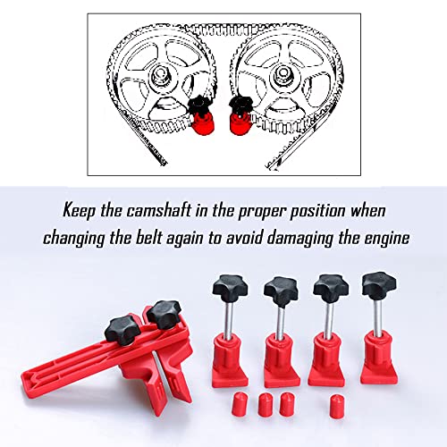 IHOTDER 5PCS Car Dual Cam Clamp Camshaft Kit - Anti Slip Locking Timing Tool Kit for Single/Twin/Quad Camshaft Clamp Engine - Universal Car Accessories Cam Bearing Tool