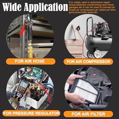 1/4" NPT Air Coupler and Plug Kit,48-Piece Industrial Quick Connect Fittings Set for Air Compressor Accessories and Air Hose - color: 48Pcs
