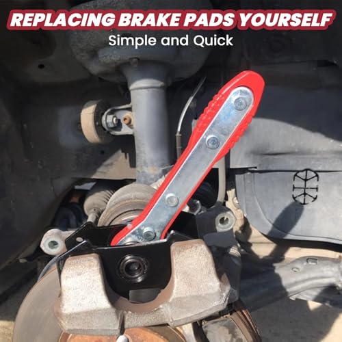 Brake Tools, Brake Caliper Compression Tool, Brake Caliper Tool, Caliper Piston Compressor Tool with 4 Heavy-Duty Caliper Hooks, Car Disc Brake Repair (Large Size red)