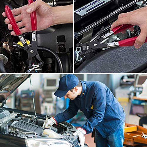 Wide & Flat band Hose Clamp Pliers, Coolant Hose Clips, Works on all Flat Band Style Hose Clamps of Removal and Installation,for Car Fuel Oil Water Pipe Repair Tools (Wide & Flat band Pliers) - style: Wide & Flat band Pliers