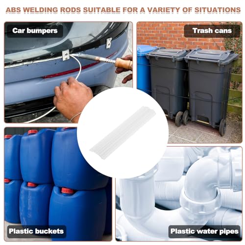 MECCANIXITY 10 Inch Plastic Welding Rods, Double-Strand Round Sticks ABS Welding Rods for Plastic Welder Kayak Car Bumper Repair Pack of 30 Dia 5mm, White - color: White, size: 10 Inch