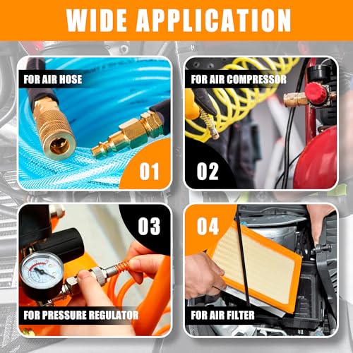 67Pcs Air Coupler and Plug Kit,1/4 Inch NPT Air Tool Fittings Set, Quick Connect Air Hose Fittings Air Compressor Accessories