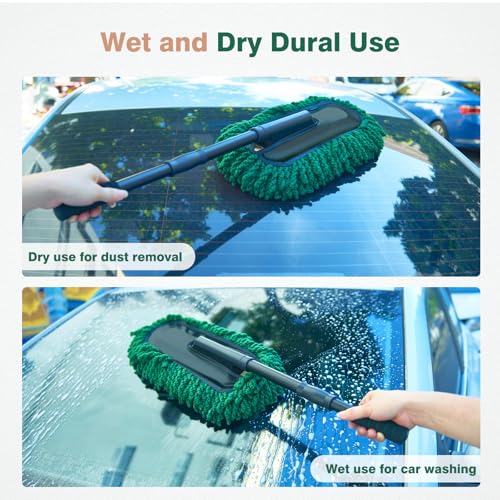 FLORICH Microfiber Car Duster Large Extendable Car Duster Exterior Scratch Free for Cars RV Truck Bike - size: Carduster02