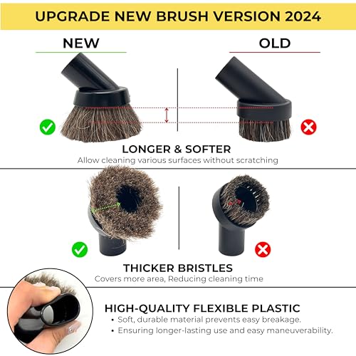 For Dyson Specialized Vacuum Brush Attachments for Car Detailing, Figurines, Funiture, Displays: Traceless Dust Brush, Premium Horsehair Dusting Brush Vacuum Accessories for V7 V8 V10 V11 V15 - style: Dyson Horsehair Brush