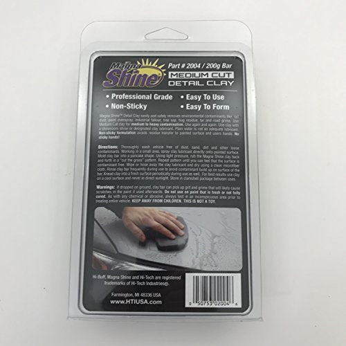 HI-TECH Clay Bar Kit Includes (2) Clay Bars: Light and Medium Cut, Clay Bar Lube, and Microfiber Towel