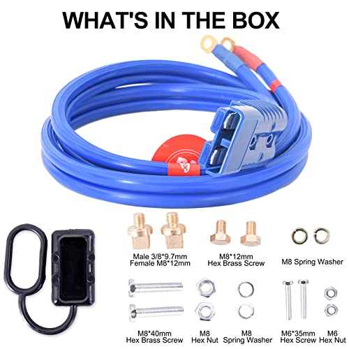 TOPDC Quick Connect Jumper Cables, 1 Gauge, 5 Feet, Heavy Duty | Quick connect power cable uses 1 Gauge wiring with a 5 Feet reach for cars, SUVs and trucks - size: 1Guage-5FT