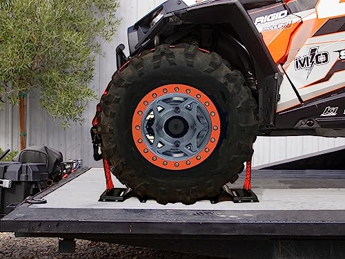 ORANGEE® Wheel Chock Tie Down Kit with Rubber Grip Sleeve for Trailer E Track System for ATV, UTV, Lawn Mower & Small Tractor and More Working Load 1500lb…