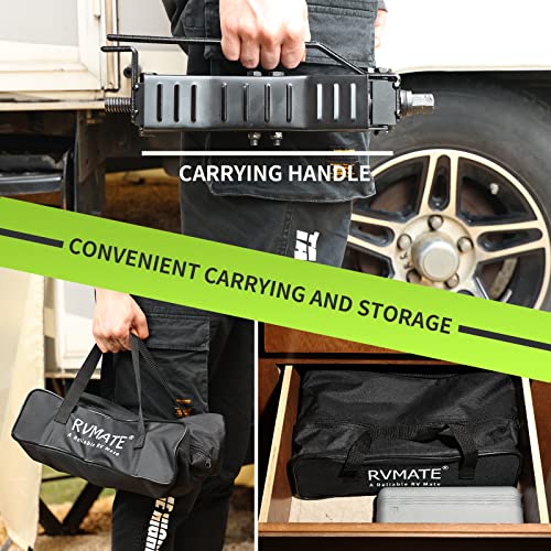 RVMATE RV Camper Wheel Chock Stabilizer Scissor, X Chocks (2 Packs) | for RV Travel Trailer Tires, X Chock for Locking Tandem Wheels When Parked on Uneven Surfaces, Black. - color: Black