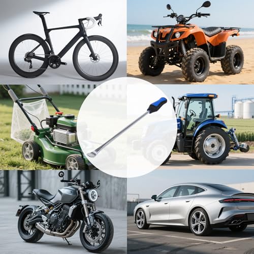 Y.A. LOTUS Tire Spoons 14.5IN, Steel Tire Changing Kit for Motorcycle Dirt Bike Lawn Tractor Bicycle and More, Include 3 Tire Removal Tool, 3 Rim Protector, 1 Valve Tool, 6 Valve Cores