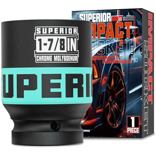 1" Drive Impact Socket, 1-7/8 Inch Deep Socket, SAE Axle Nut Socket, 6 Point, CR-MO, Automotive, Truck Maintenance, Heavy Equipment Repair - size: 1" Drive 1-7/8 Inch Deep