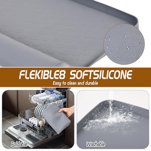 Under Car Oil Spill Mat Oil Drip Pan Garage Floor Mat Drip Tray Silicone Pad with Raised Edge Oil Drain Pan Catcher Automotive Tray Driveway Pad Liquid Leaks Non-Slip No Splatter for Floor Protector