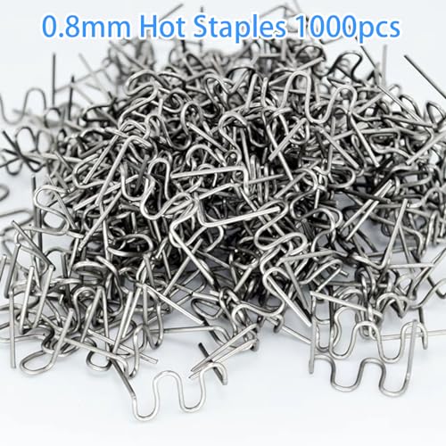 1000pcs 0.8mm Plastic Welder Staples,Welding Staples,Wave Hot Staples Welding Rods Supplies for Welder Gun to All Plastic Fix Repair Car Bumpers,Cracks - color: 1000pcs 0.8mm Wave Staples
