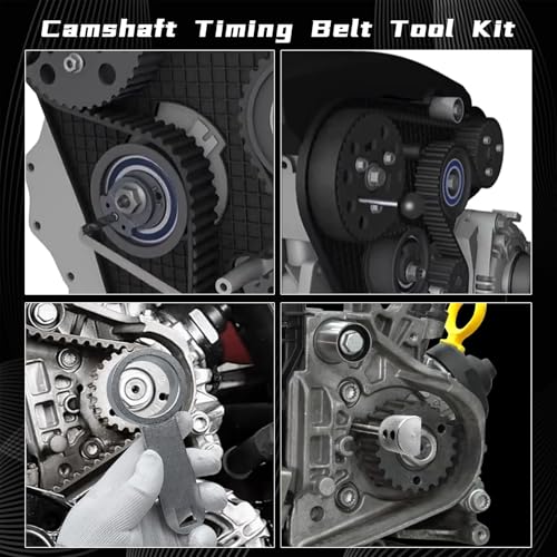 Camshaft Timing Belt Tool Kit, T10264 T10265 T10060A 3359 T10051 T10490 | Compatible with VW Audi Tiguan SEAT Skoda Passat Golf 1.4 1.6 2.0 TDI Diesel Engine, with Carrying Case & Gloves - size: Model A (New)