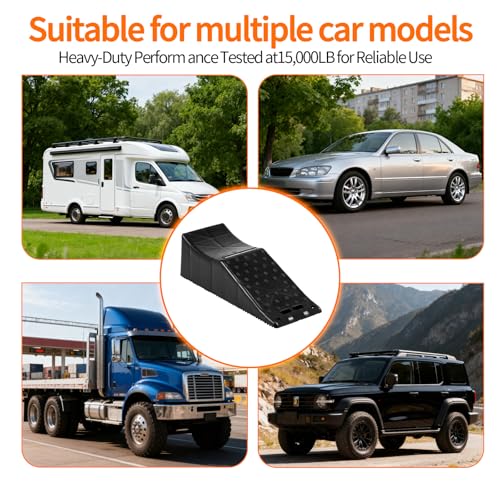 2 Piece Tandem Wheel Ramp, Portable Car Service Ramp, 5.5in Tire Lift Trailer Wheel Jack RV Flat Tire Ramp, for Routine Tire Replacement Repairs