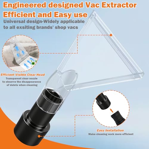 Universal Shop Vac Extractor Attachment Kit β Fits All Shop Vacs Includes 2-1/2" 1-7/8"and 1-1/4" Adapters for Carpet Cleaning Auto Detailing Wet-dry Vacuum Accessory (Large) - size: Large