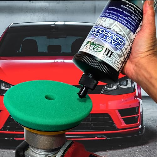 HI Detail 5" Buffing Polishing Pad Set, 5 Pcs Compound Buffing Sponge Pads Cutting Polishing Pad, for Car Buffer Polisher, Polishing and Waxing, 6 inch Face, 5 Inch Backing Plate, Complete Set.