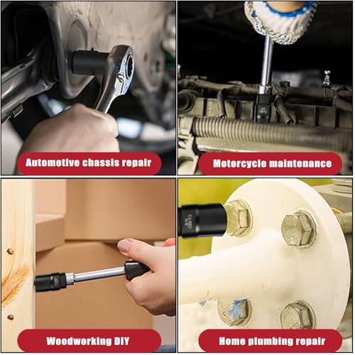 11PCS Bolt Extractor Set, Spiral Deep Well Sockets for Damaged Bolts | Cr-Mo steel, Reverse spiral grip, Deep well design, 3/8" adapter included, fits stripped, Rusted bolts and spark plugs