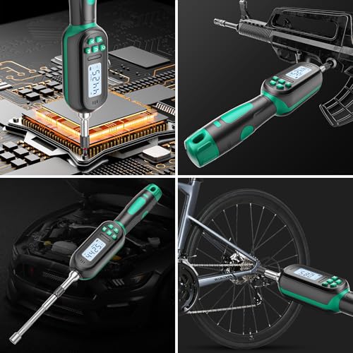 Upgraded Digital Torque Screwdriver, 0.4-8 Nm/3.5-70.8 In-lbs, Torque Wrench Screwdriver Set, 1/4'' Drive Inch Pound Rachet Torque Screwdriver Electrician with Buzzer & LED Indicator