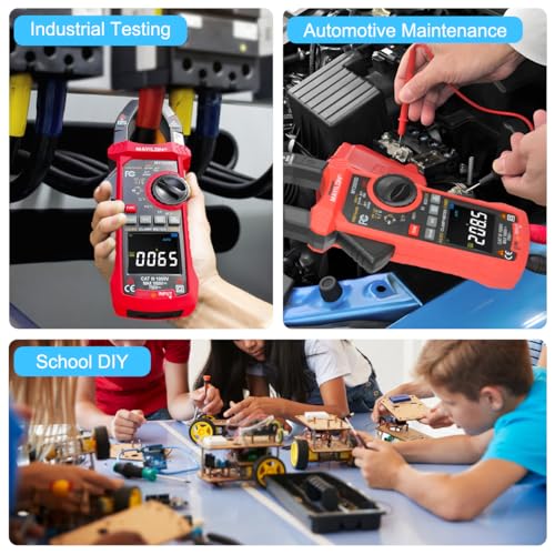 Digital Clamp Meter, 10000count Auto Ranging Multimeter, Voltmeter Supports 1000V AC/DC Voltage, 1200A AC/DC Current, Resistance, Capacitance, Continuity, Live Wire Test, NCV