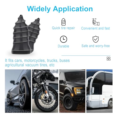 40Pcs Spiral Rubber Tire Repair Bolts, Vacuum Tire Screw Plug Quick Repair Kit for Various Vacuum Tires