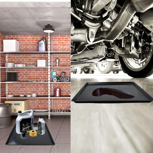 2 Pack Oil Change Drain Pan, Plastic Mini Fridge Drip Tray for Mini Fridges Air Conditioners Machinery, Oil Drain Pans for Changing Oil