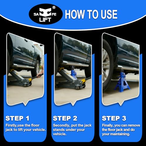 6 Ton (13,200 LBs) Jack Stands with Double Pin Locking,Rubber Cover,Large Foot Base,16"-24" Adjustable Height Heavy Duty Jack Stands,Lifting Car,Bus,RV,SUV,MPV,Pickup Truck,2 Pack Blue - color: blue, size: 6Ton Load Capacity