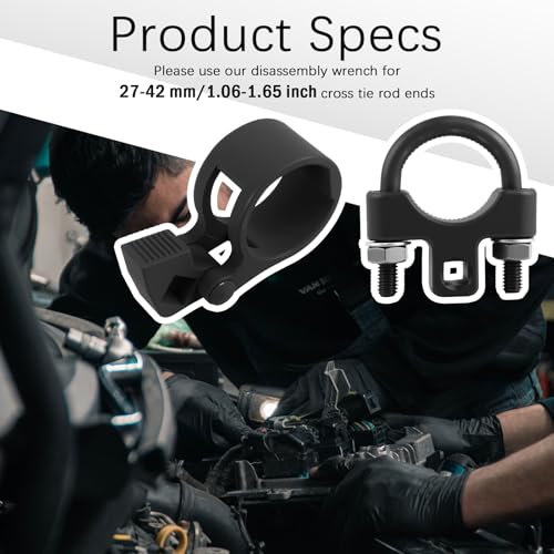 Car Inner Tie Rod Removal Tool with 1/2" Drive Port Wrench,Inner Tie Rod Tool with 3/8" Drive Port for Detaching Cross Ties Rods,Ties Rods End Removal Tools & Wrench Fits 27-42mm