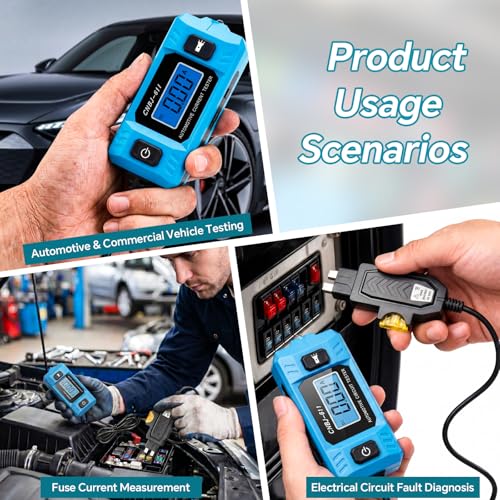 Car Fuse Tester, Automotive Circuit Fault Tester Tool, Max 48V | Car Relay Tester with LCD Display, LED Front Light, 20A High Precision Current Test Power Probe for Various Vehicles