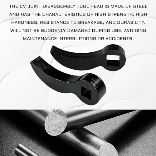 2PCS Adjustable Pry Bar Wrench Adapter Head, 1/2" & 3/8" Square Head | Upgraded Crowbar Adapter Head for Tight Space/Car Repair, Adjustable 1/2" & 3/8" Half Shaft CV Axle Removal Tool, Black