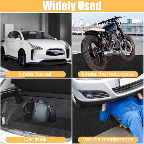 Papillon Oil Spill Mat & Garage Floor Mat | 36" x 60" Oil Change Mat for Under Car - Highly Leak-Proof, Non-Slip, Durable, Washable, Waterproof, Black - size: 3' x 5' (Rectangular)