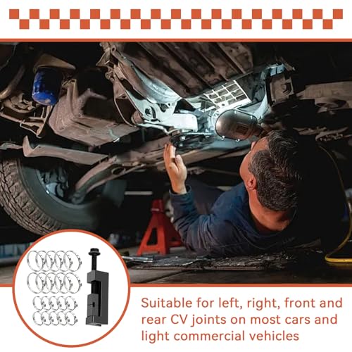 CV Boot Clamp Plier with 20Pcs Stainless Steel Single Ear Hose Clamp, Drive Shaft CV Axle Boot Clamp Removal and Installation Tool for Most Cars