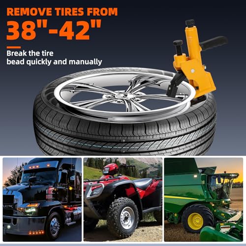 Heavy Manual Tire Bead Breaker with Handle Machine,38"-42" Tires Changer Tool with Rubber Pad, Protect Aluminum Alloy Hubs, Easy-Operated Tire Repair Tool for ATV/UTV Hydraulic Press Machine