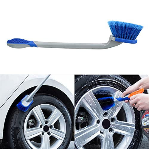 Car Tire Cleaning Brush Long Handle Wheel Brush Exhaust Pipe Cleaning Brush for Gm Truck,Motorcycle,Bicycle,Multi-Function Cleaning Tool